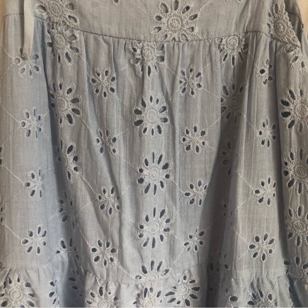 NWOT Talulah Bring Me Flowers Blue Eyelet Tiered Mini Dress Size M - Picture 6 of 11